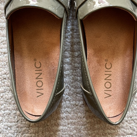 Olive green leather loafers - Picture 5 of 6